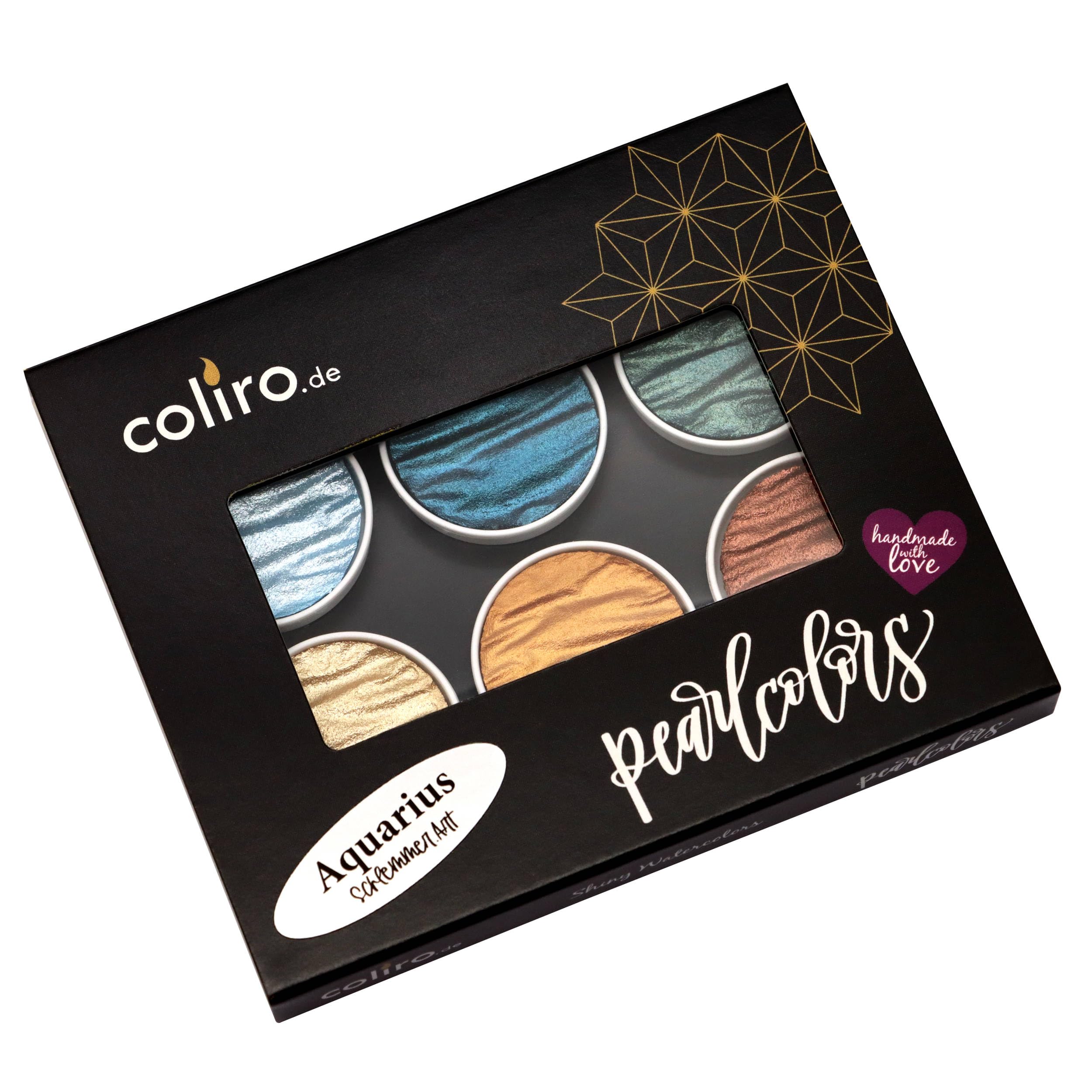 Coliro : Pearlcolors : Mica Watercolour Paint : 30mm : Aquarius Set of 6