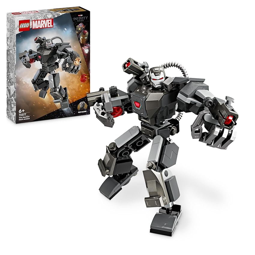 Immagine del prodotto LEGO Marvel Mech di War Machine, Giocattolo Action Figure da Costruire, Gioco per Bambini e Bambine da 6 Anni con 3 Shooter, Personaggio Leggendario del MCU, Regalo di Compleanno da Supereroi 76277