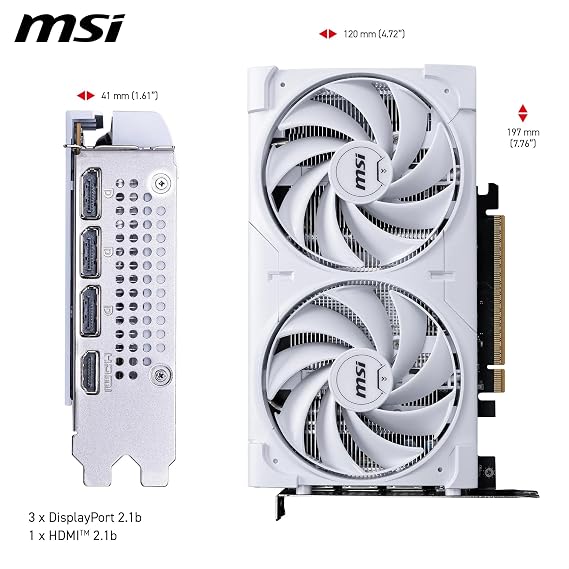 Msi Vga Geforce Rtx 5060 8g Ventus 2x Oc White Rtx5060 8gb Gddr7 128b Dx12 Pcie 5.0 X16 (3xdp 1xhdmi)