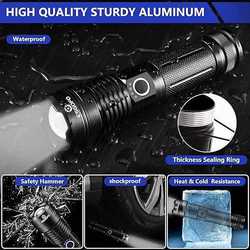 Miniatura 6 de Linterna recargable de alta potencia LED de alto rendimiento, súper brillante de 20000 lúmenes, XHP90, luz táctica de mano, potentes linternas de