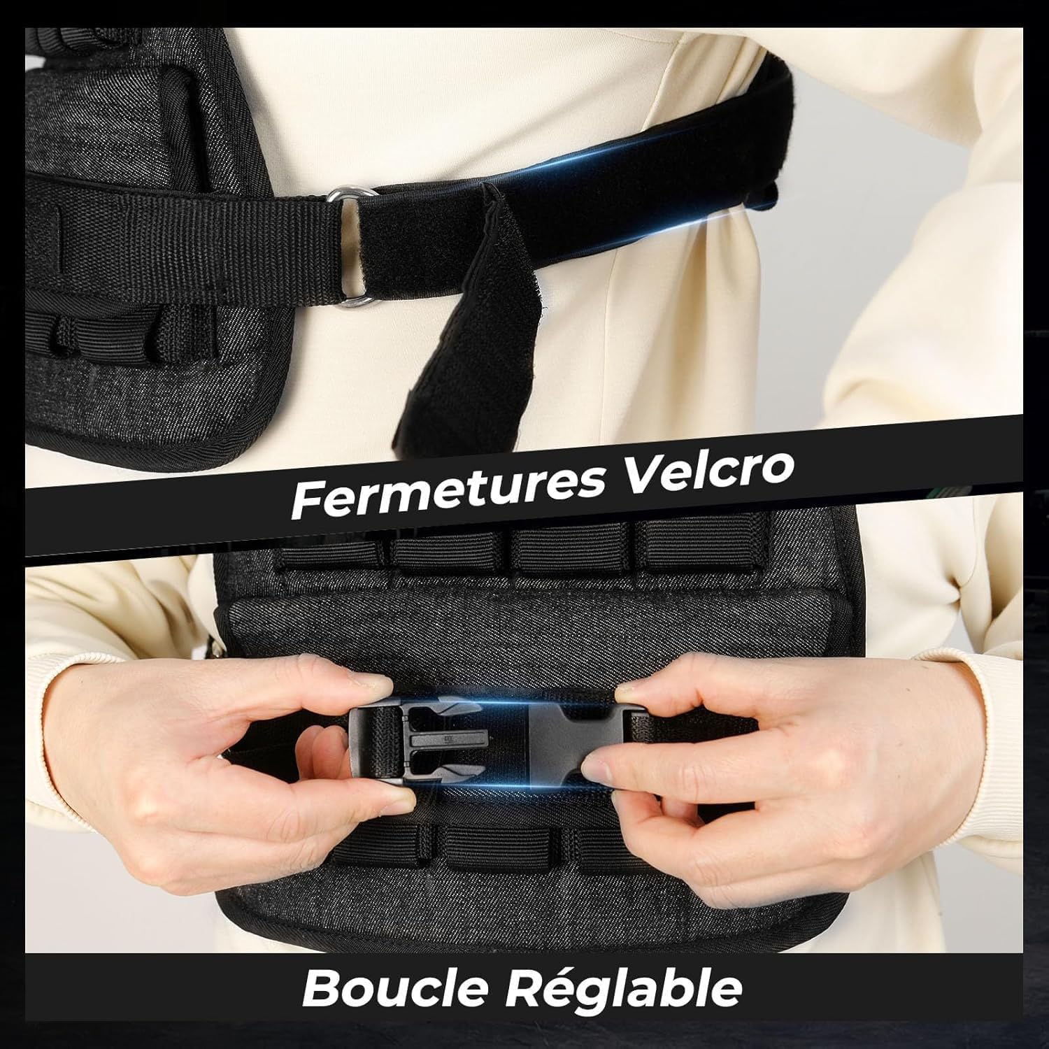 DH FitLife Gilet Lesté Réglable 10 KG/20KG Compact et Stable pour Le Renforcement Musculaire et La Musculation | Weighted Vest | Gilet de Course pour Homme et Femme