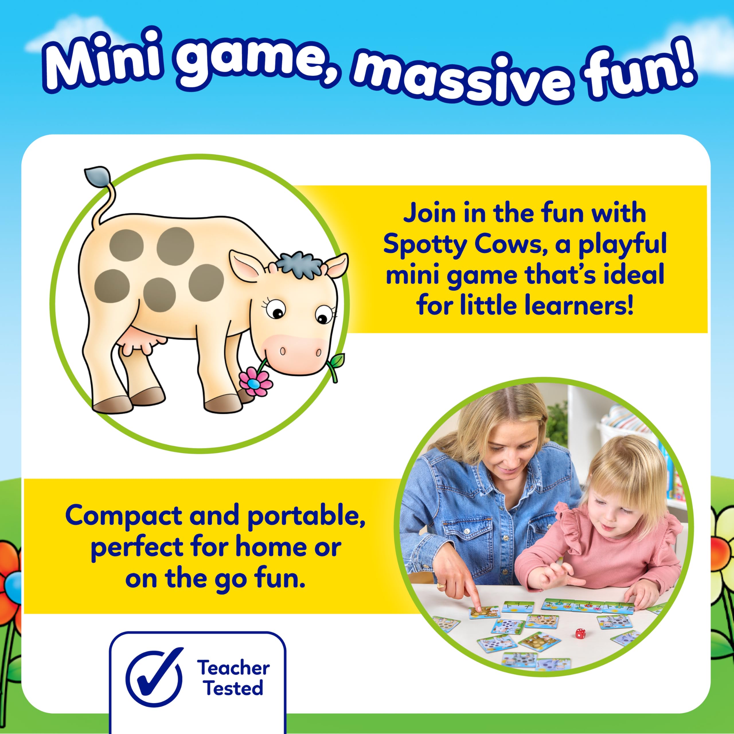 Orchard Toys Spotty Cows Mini Game for Kids Children’s Number and Matching Travel Game. 3-6 years old, Multicolor, Medium - Image 3