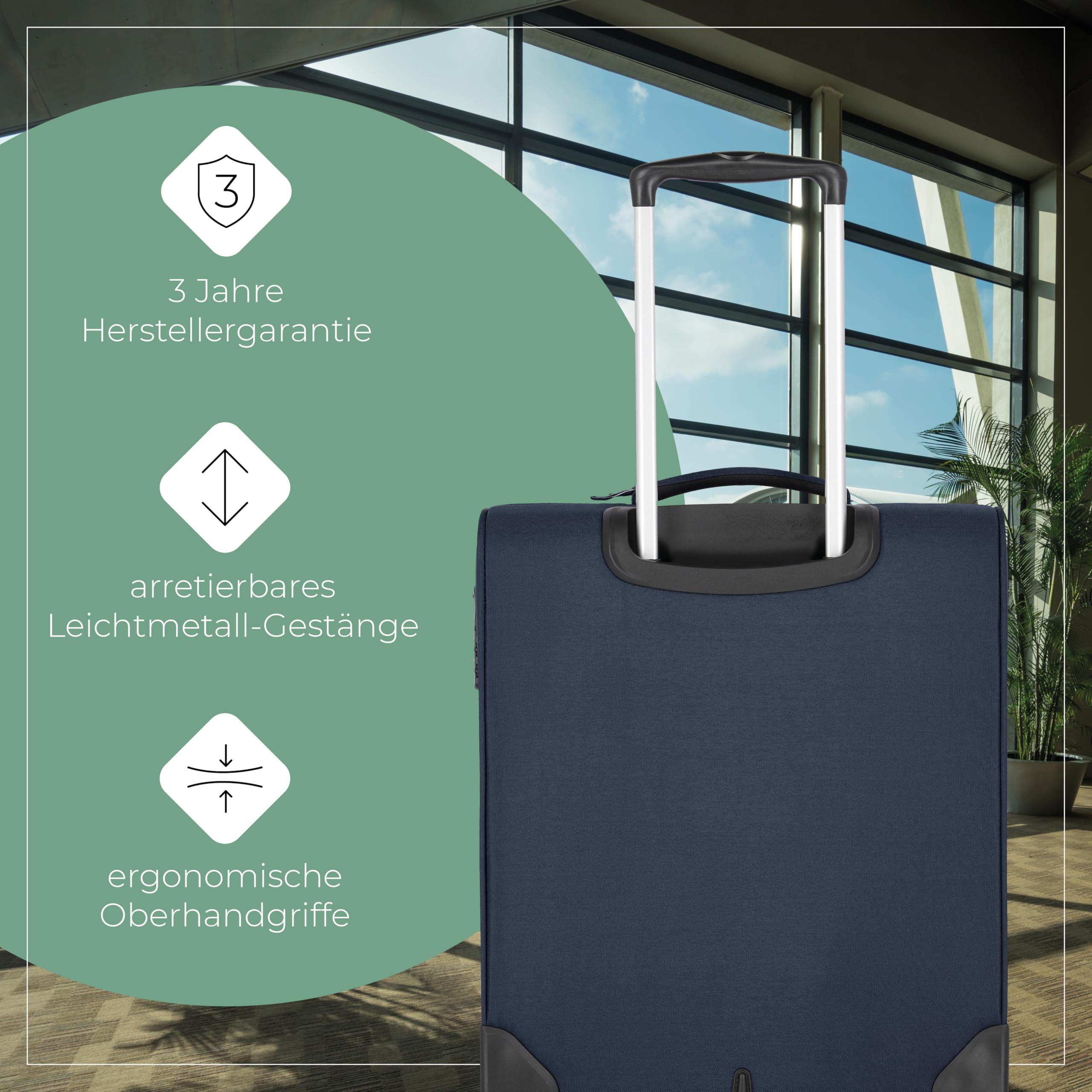 Travelite Bordtrolley Handgepäck Koffer leicht, 2 Rollen, Cabin, Weichgepäck Trolley klein mit Schloss, 52 cm, 39 Liter