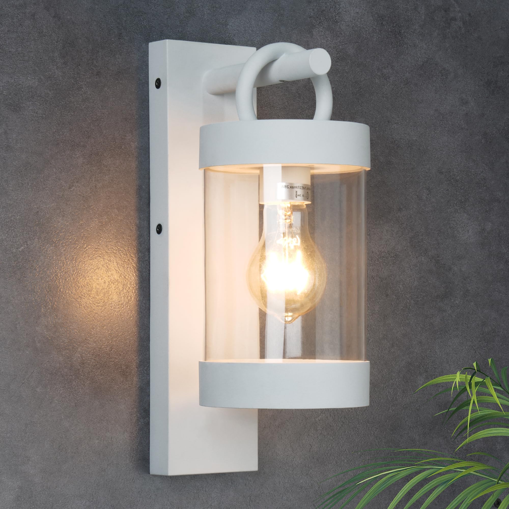 HELCEKOU Wall Light Outdoor Lantern with Dusk to Dawn Sensor E26 Bulb (Not Include) Mount Hang Lamp Sconce Lighting Photocell Lights for Porch Front Door Garden IP44 Waterproof Max 28W