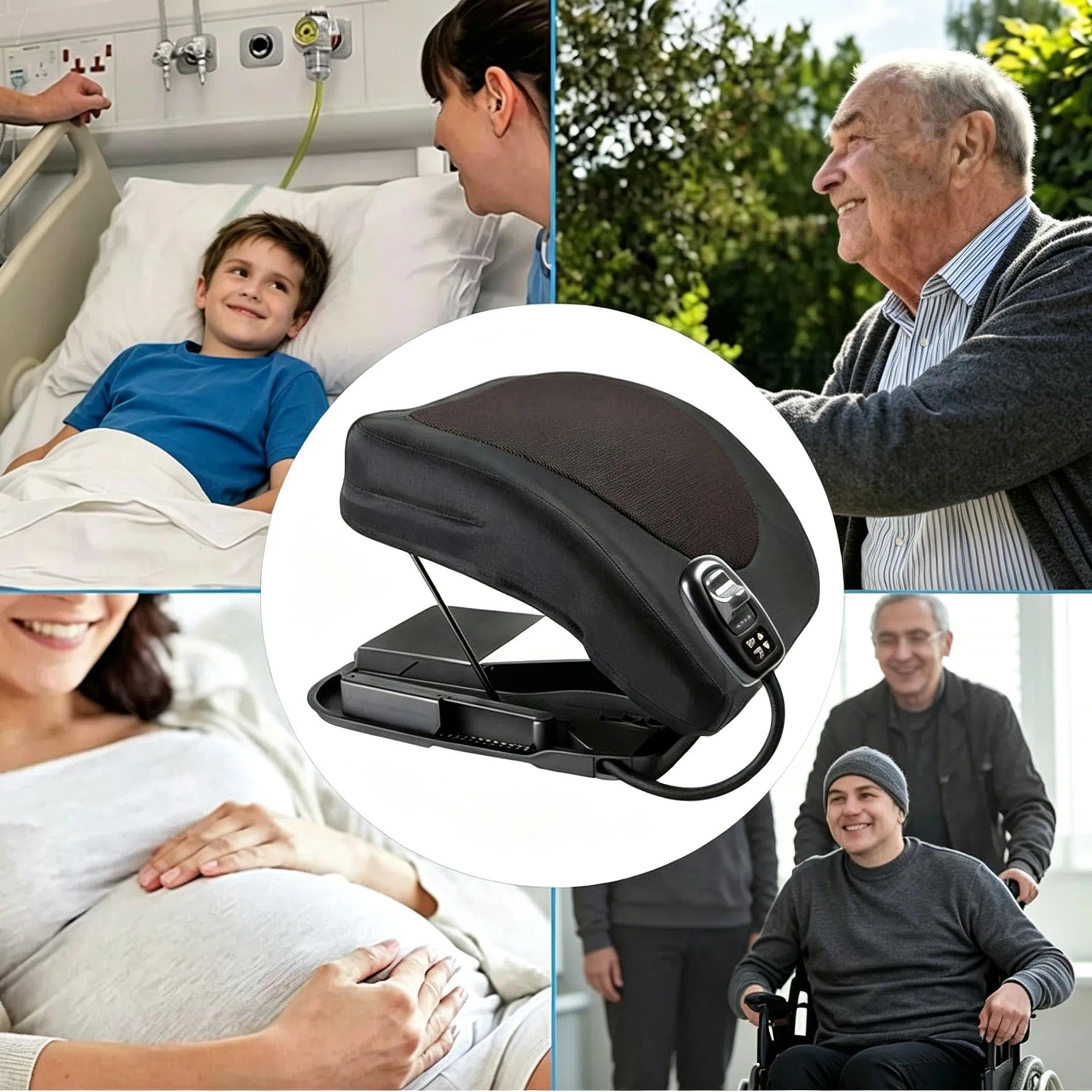 Cojín eléctrico de elevación para asiento de elevación que soporta hasta 300 libras, ayuda de elevación portátil para personas mayores discapacitadas, cualquier persona que necesite asistencia sentada