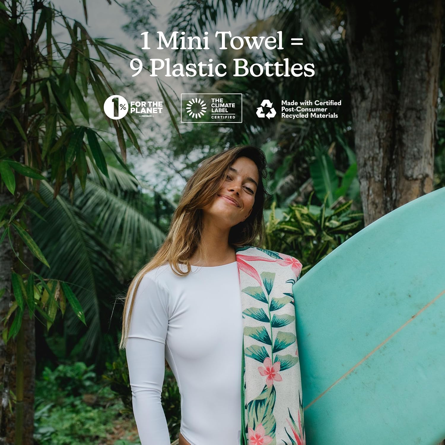 Nomadix Mini Towel - Perfect for Beach, Pool, Travel, Camping, Yoga - Made with Recycled Materials - Super Absorbent - Sand Resistant - Palms Pink - 16x40 - Image 6