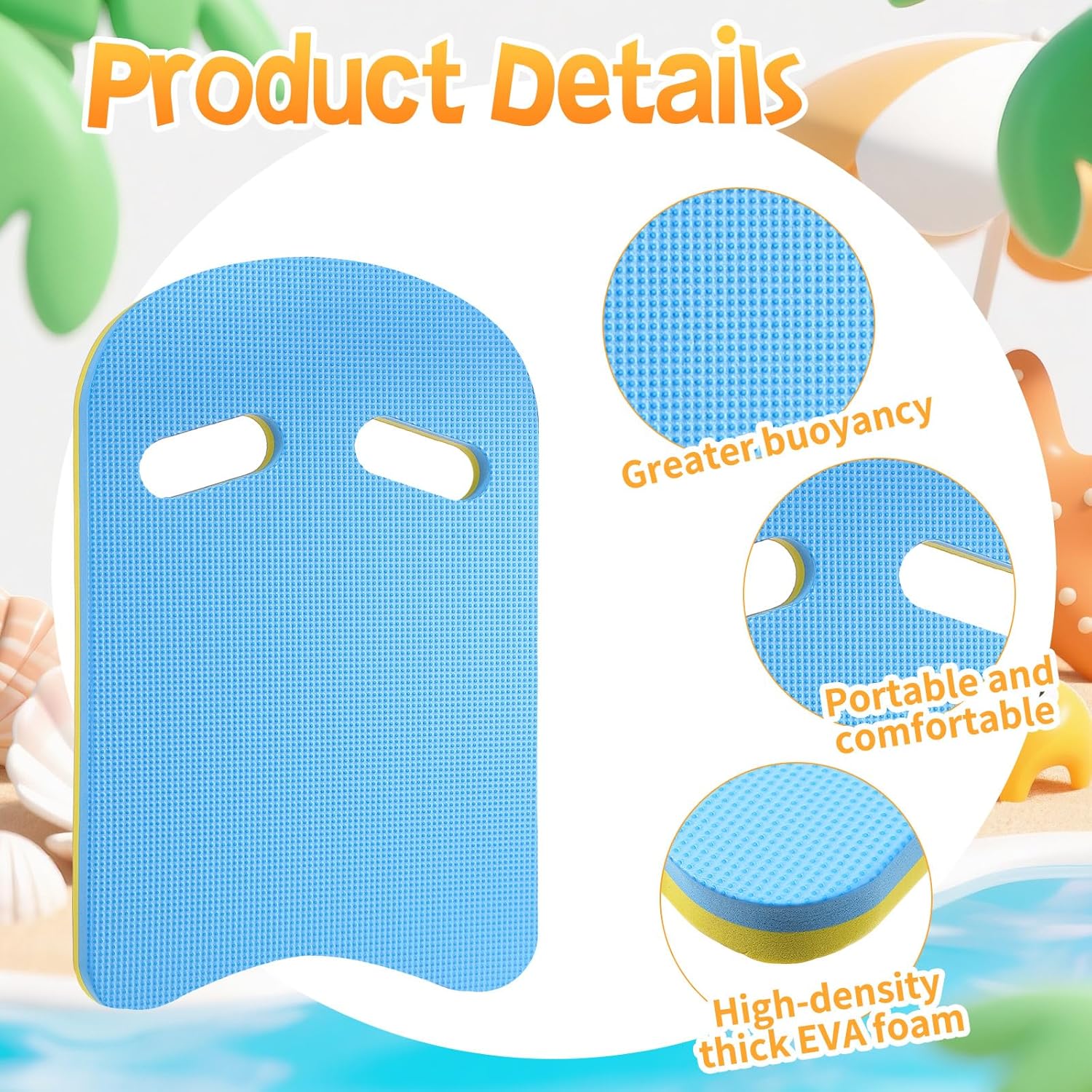 Soulchen 12 Pcs Swimming Kickboard Pull Buoy Set, EVA Foam Swim Training Kick Board Pull Buoy Leg Float Swimming Training Equipment Accessories for Kids Adults Beginner Pool Exercise Aid Equipment