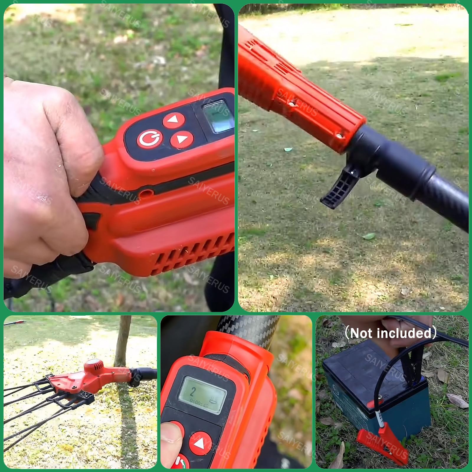 Cosechadora de Aceitunas Eléctrica de 600W con Pértiga Telescópica de 175-270cm, Recolectora Vibratoria de Frutos de Gran Altitud para Dátiles, Granos de Café, Castañas, Nueces, Bayas Goji
