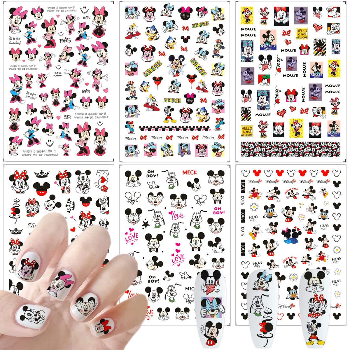 3D Cartoon Nail Art Stickers Self-Adhesive Design Nail Art Supplies Cute Nail Stickers Kawaii Nail Decals for Women Girls DIY Manicure Decoration (6