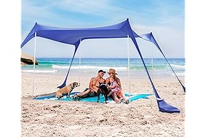 SUN NINJA Pop Up Beach Tent for 6-8 People