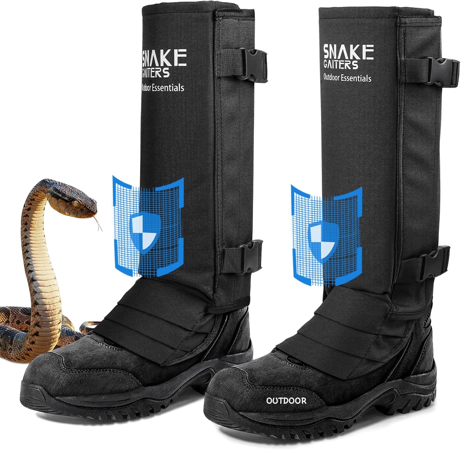EnergeticSky Snake Gaiters, Durable Snake Guards for Men & Women, Snake Bite Protection for Lower Legs, Adjustable Snake Proof Gaiters for Hunting Hiking and Farm Working