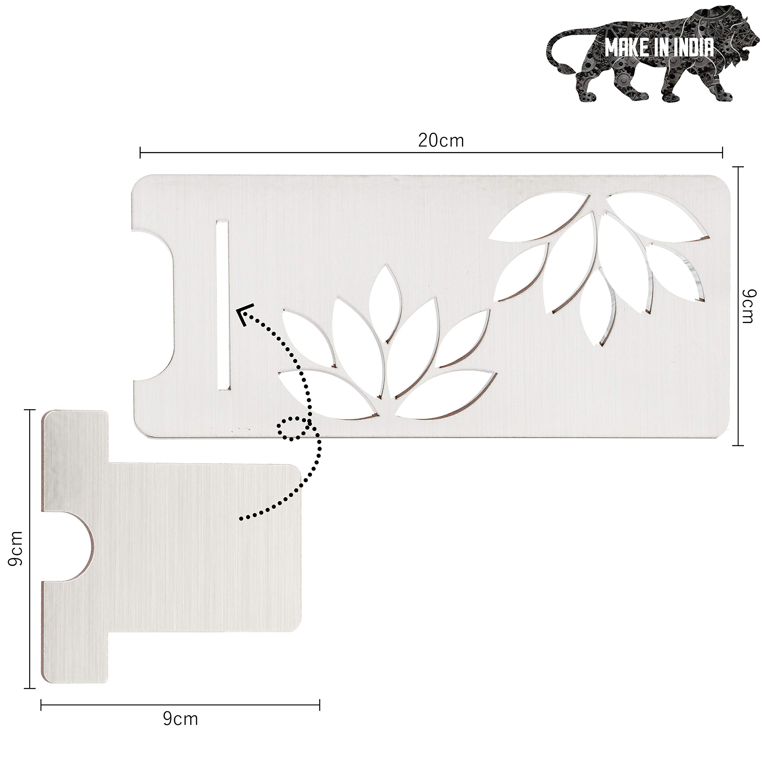 DULI MDF Wooden Lasercut Portable Mobile Stand & Holder (Lotus Silver) - Image 5 thumbnail