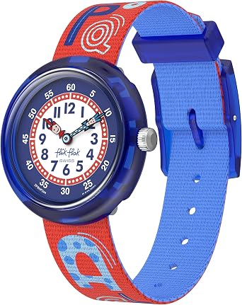 Flik Flak Unisex Kids Watch Casual Red Bio-sourced Water Resistant Quartz Know Your ABC