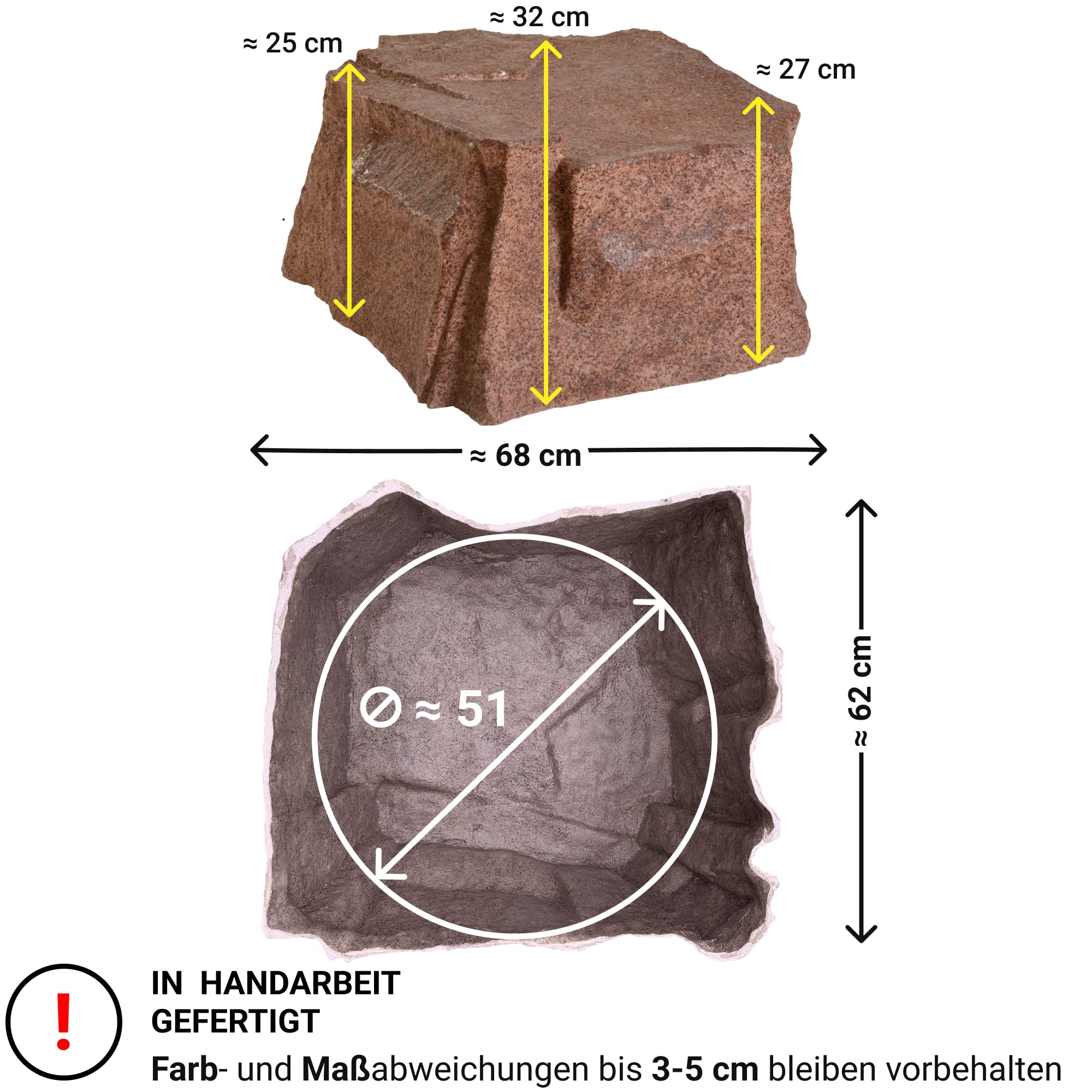 Housse de protection pour pierre artificielle M-04, rocher pour jardin, couvercle de puits