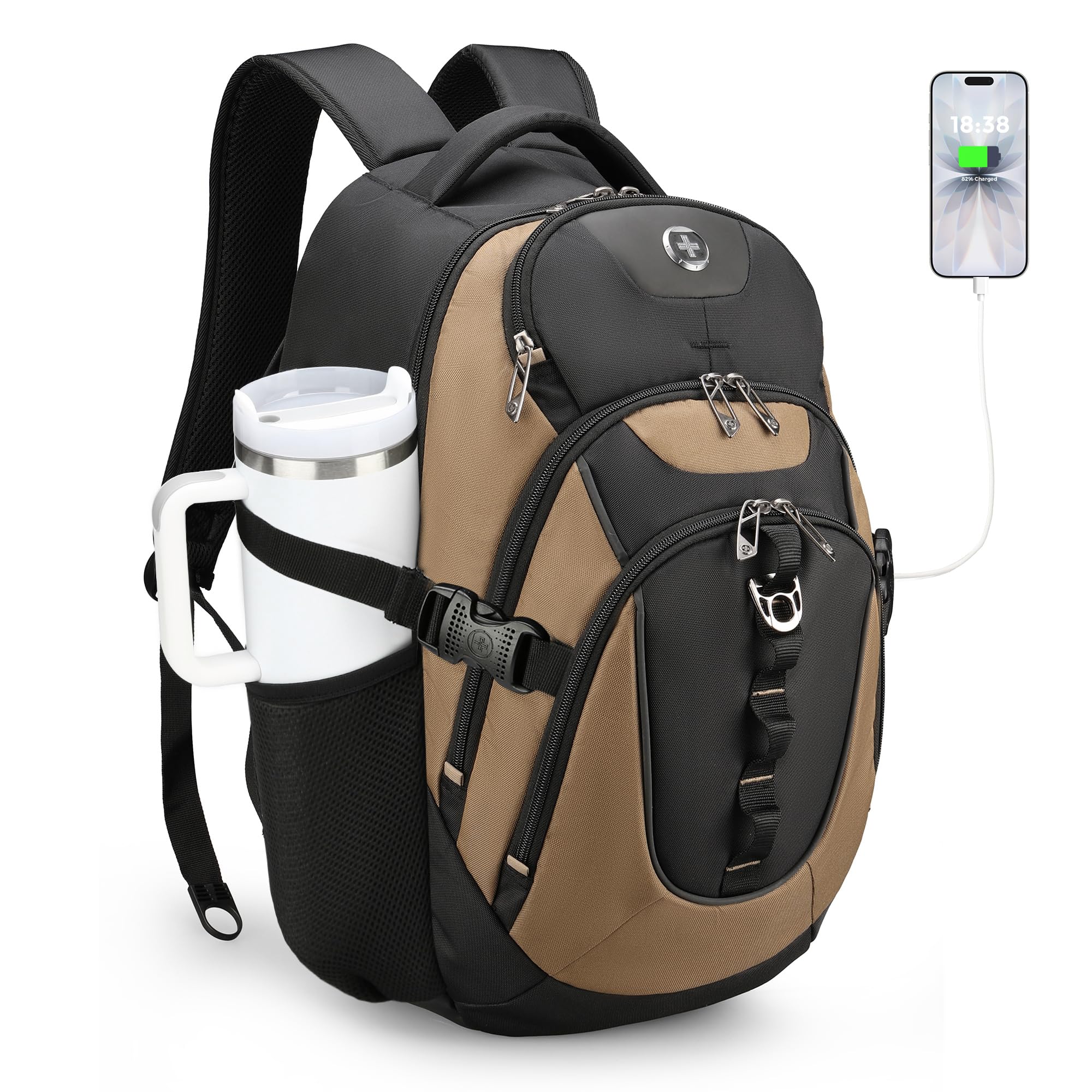Swissdigital Design Laptop Backpack with USB Charging Port Travel Backpack Fits 15 6 inches Computer 31L College School