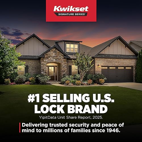 Miniatura 145 de Kwikset Casey - Manija de bloqueo de puerta de entrada, entrada exterior con llave segura, mango reversible, tecnología de seguridad SmartKey Re-Key