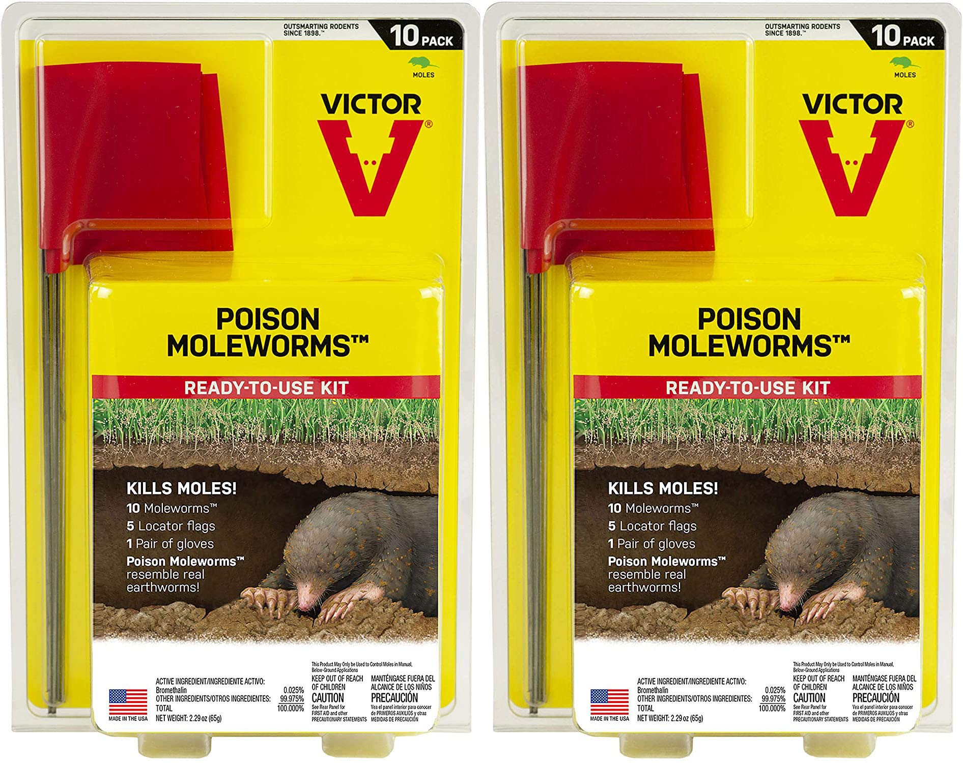 Amazon.com : Victor M6009 Poison Moleworms, Yellow (Twо Расk
