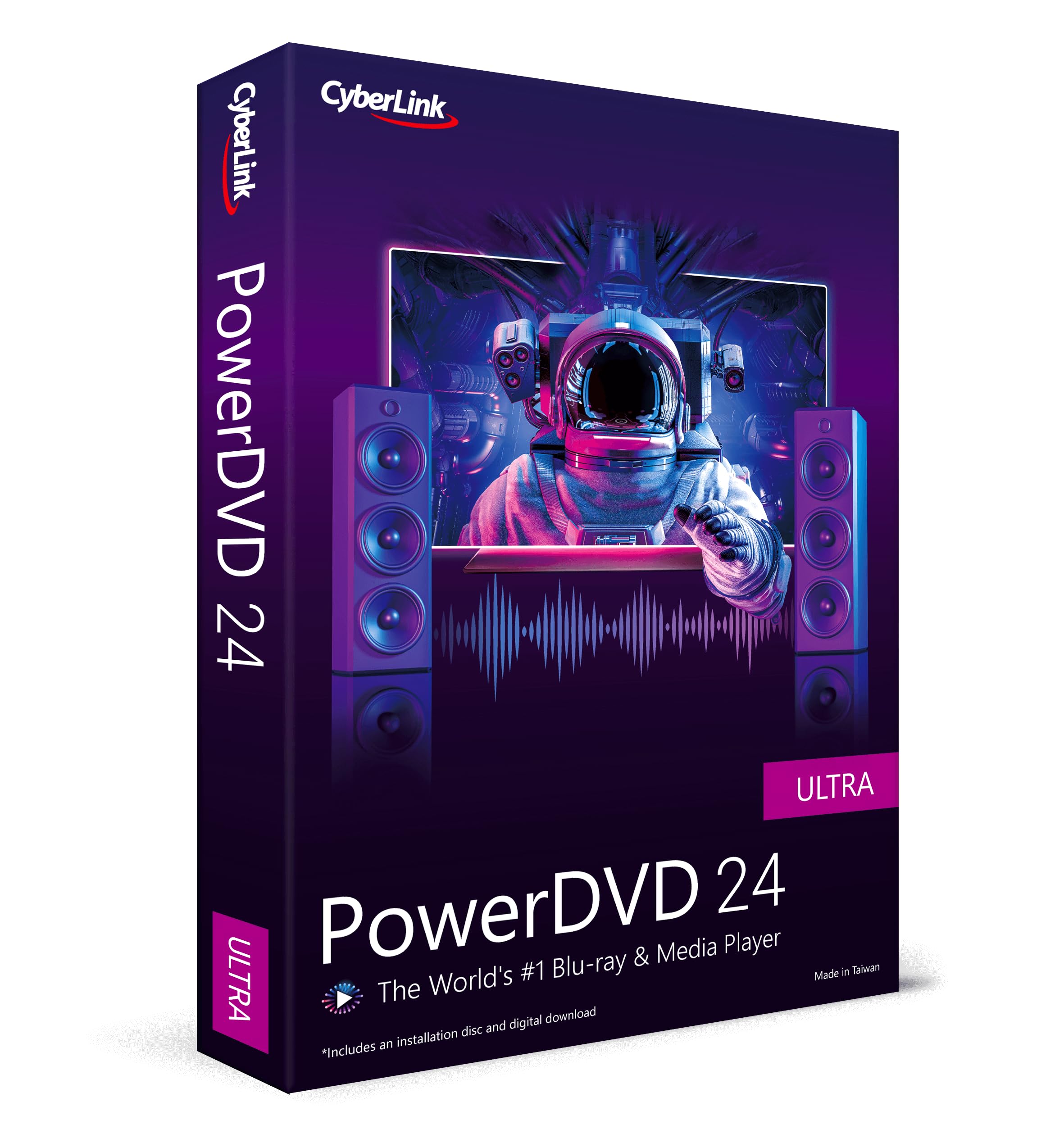 CyberLink PowerDVD 24 Ultra | Blu-ray  DVD  & Media Player Software | Play Virtually Any File Format [Retail Box with Download Card]