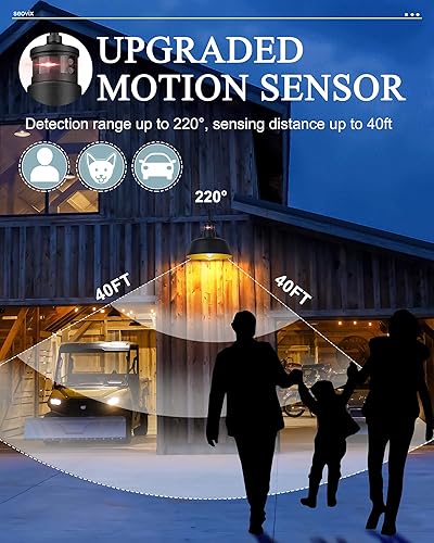 Miniatura 2 de Seovix HS2213-2 - Luz de porche de 12 pulgadas, con sensor de movimiento negro mate, IP65, impermeable, cuello de cisne, luz de granero para casa,
