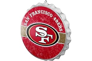 foco NFL Football Team Logo Embossed Metal Hanging Wall Bottle Cap Sign