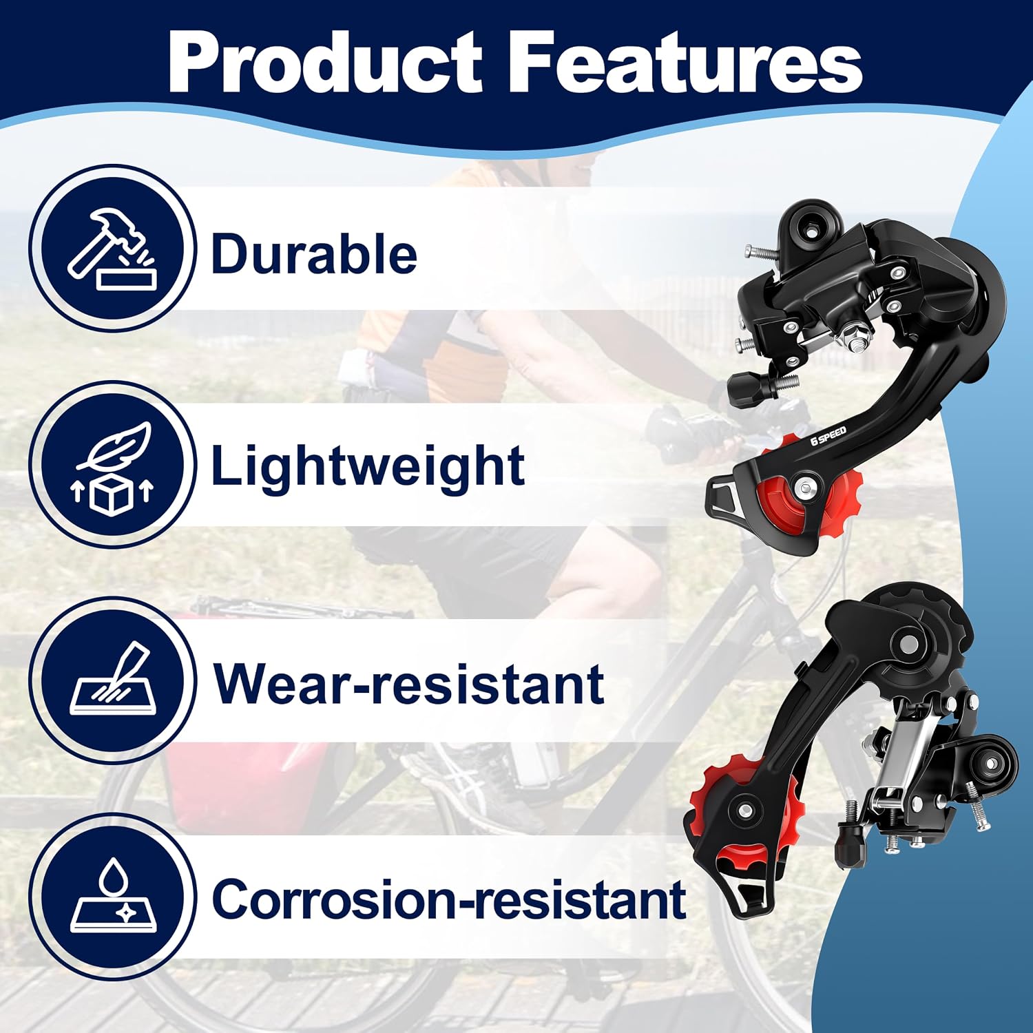 2Pcs RD-TZ500 Direct Mount Rear Derailleur, 6/7 Speed Derailleur Compatible with Mountain Bikes, Road Bikes, Folding Bikes and Commuter Bikes