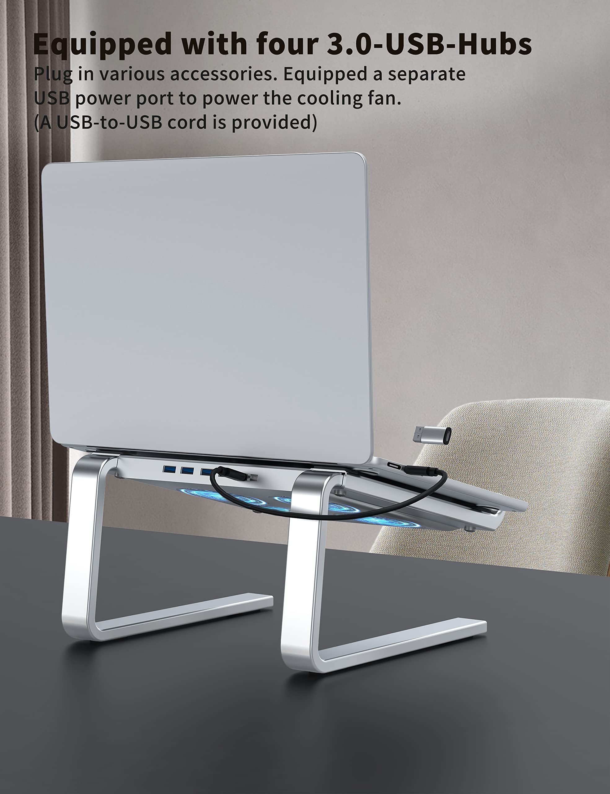 Buy SOUNDANCE Laptop Cooling Pad With Low-Noise Fan And 3.0 USB Hubs Ventilated Laptop Cooler Prevent Overheating Ergonomic Laptop Stand Support Up To 17