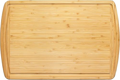 Totally Bamboo Malibu - Tabla de cortar de bambú con ranura para zumo, 18.0 x 12.0in, color natural