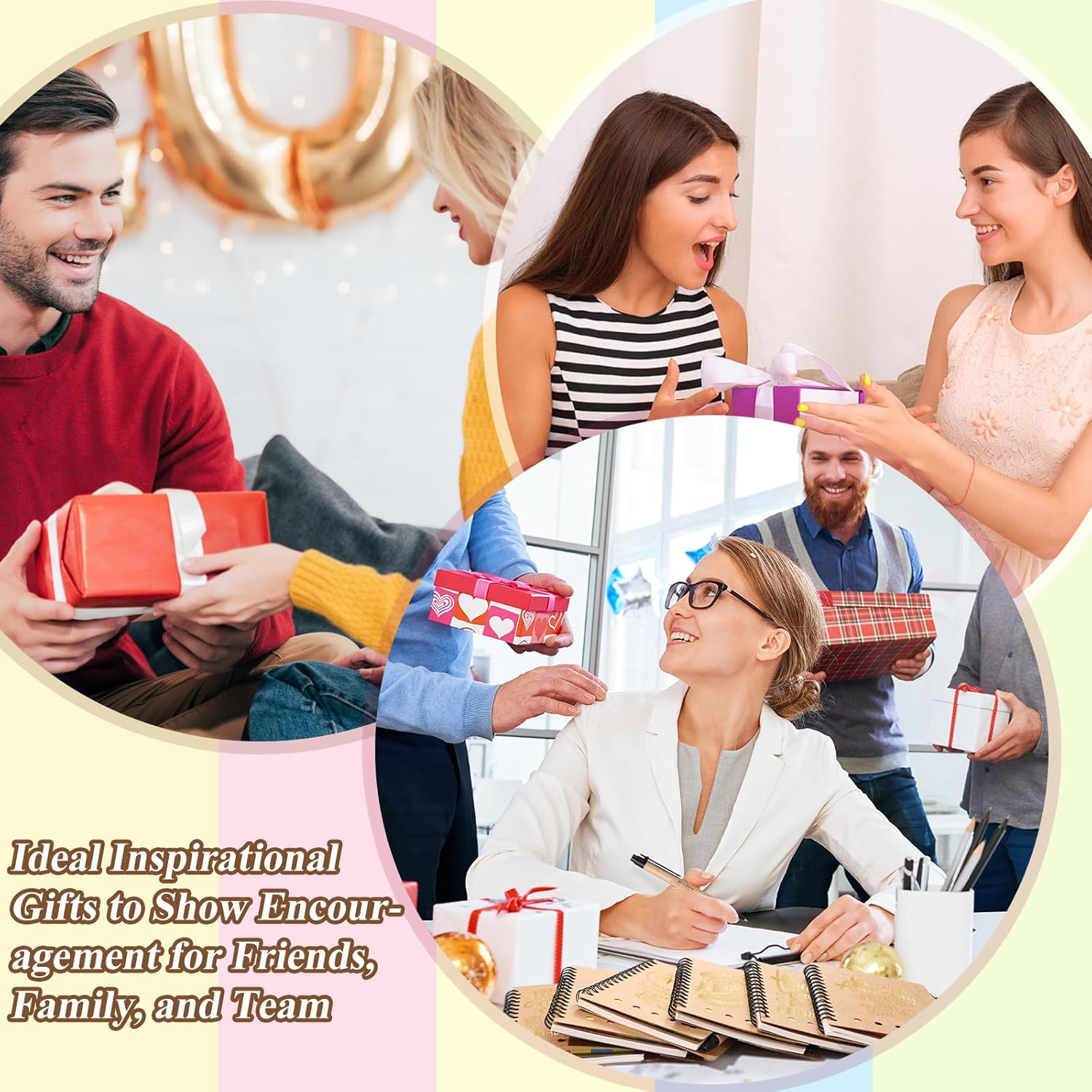 6 Set Employee Appreciation Gifts Bulk, Thank You Gift Inspirational Notebook for Team Volunteer Nurse Coworker Teacher Students, Notepad with Bamboo Pen Bulk (6, Gratitude) - Image 7