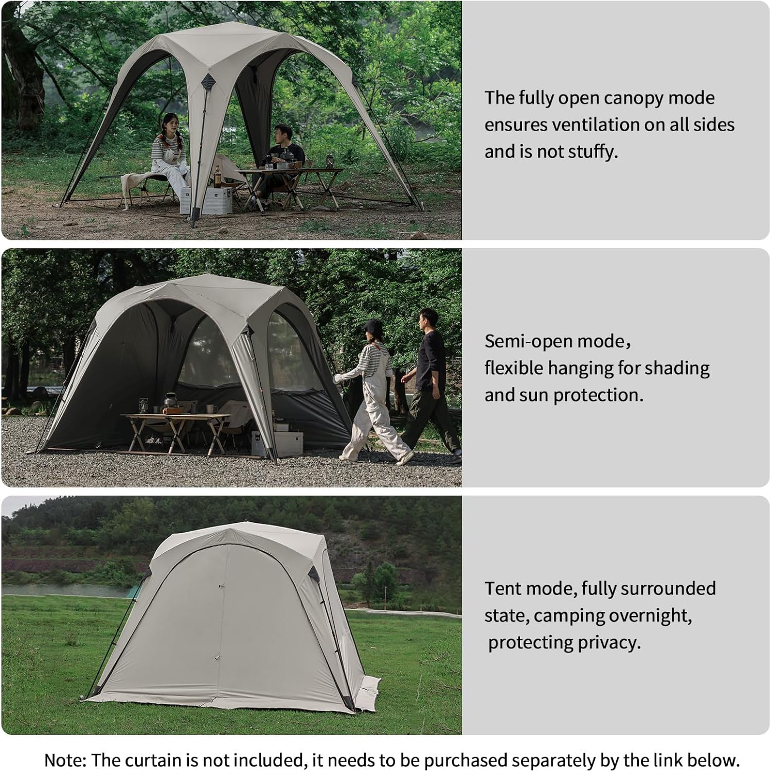 Camping Sun Shelter Easy Setup Instant Canopy Automatic Pop up Tent for Camping Tent for Family Outdoor Picnics