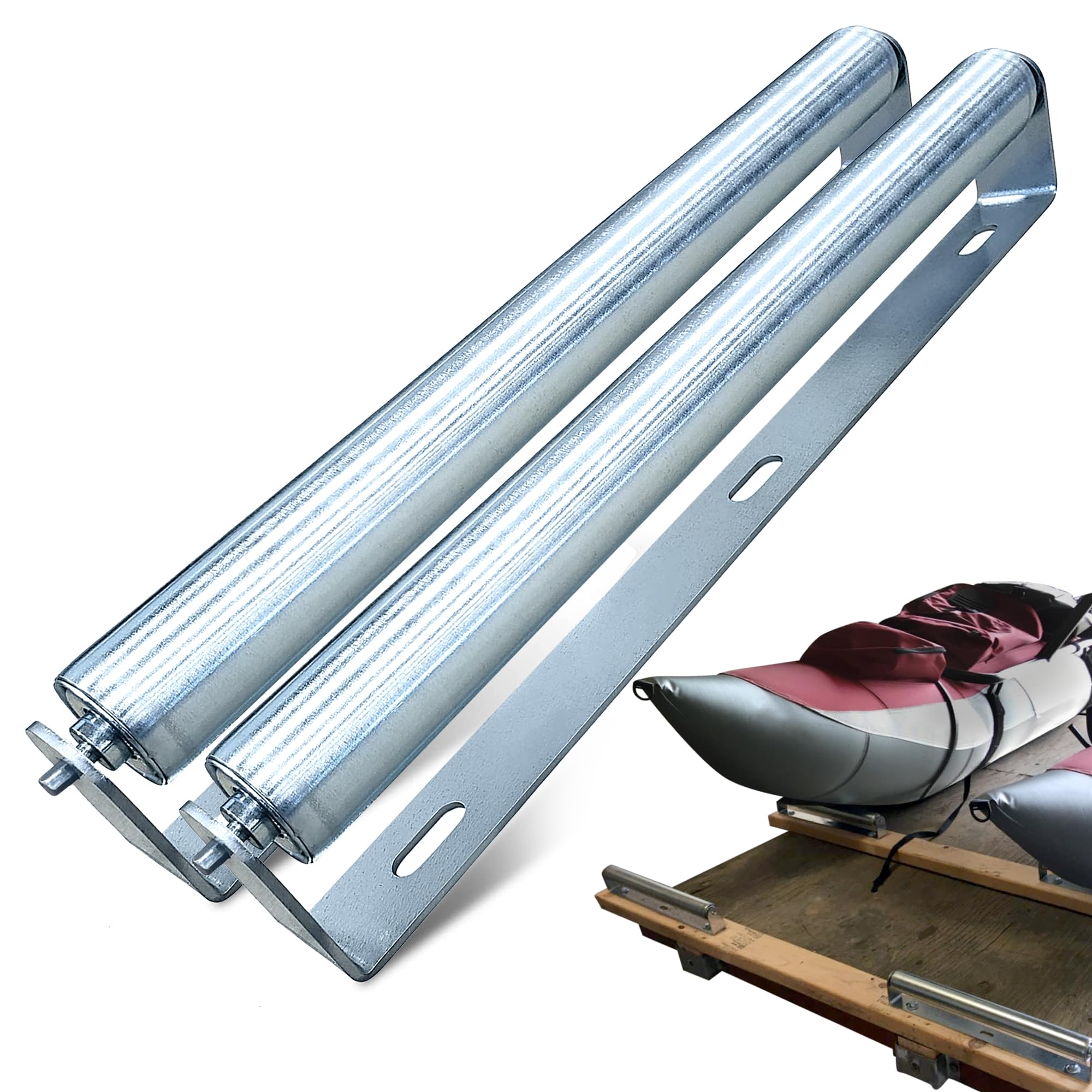 Ultimation Lot de 2 supports de rouleaux en acier galvanisé robuste : système de convoyeur, idéal : espace de travail extensible et assemblage pour le travail du bois, courroie de table de scie de