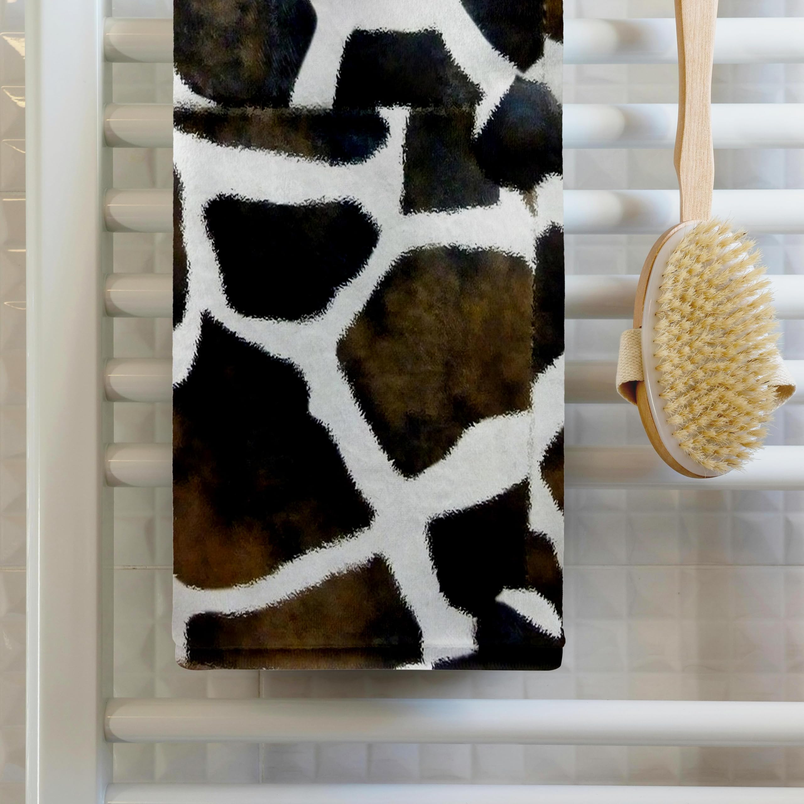 3dRose Abstract Giraffe Print Towel, 15