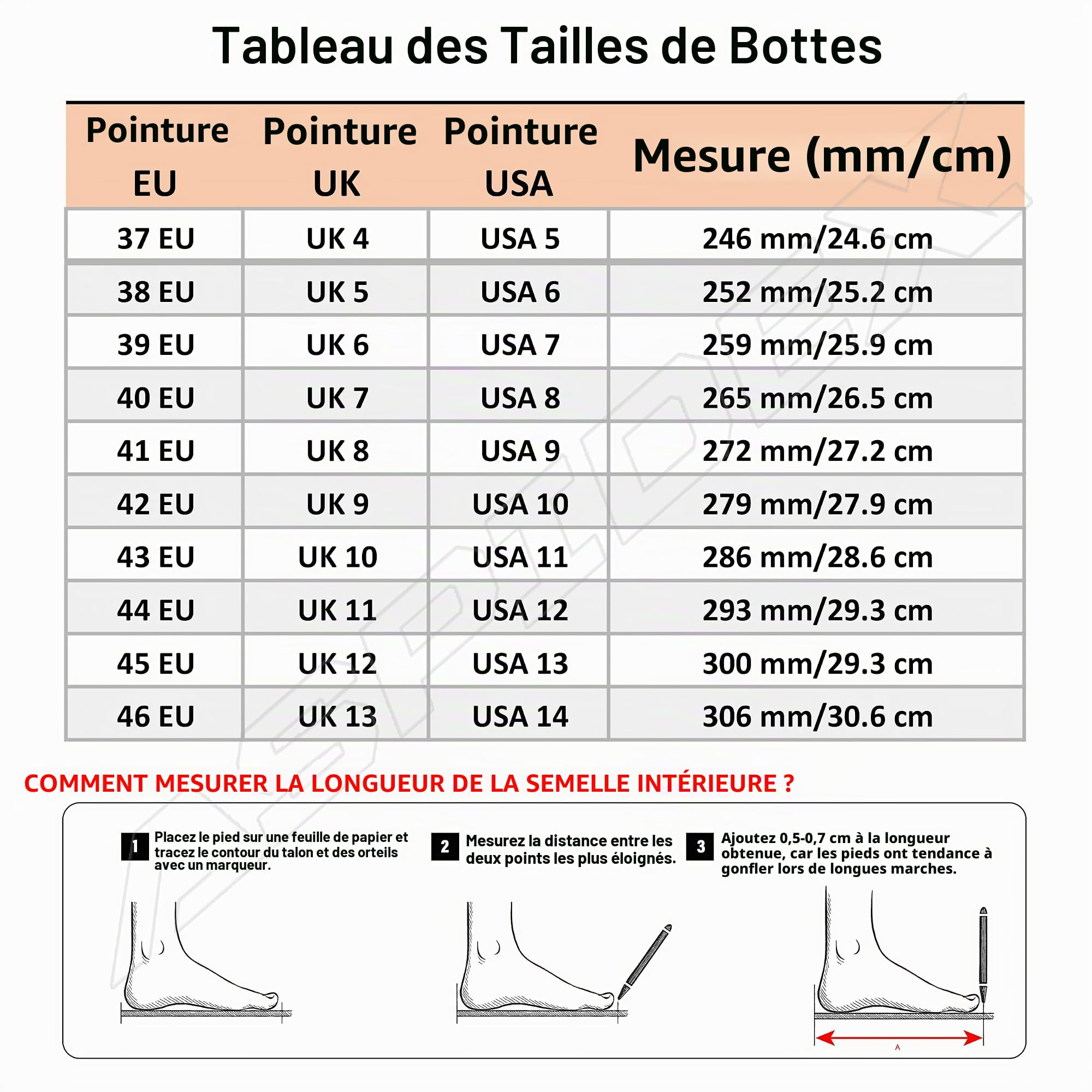 Bottes de course de moto pour hommes Chaussures imperméables longues en cuir de moto