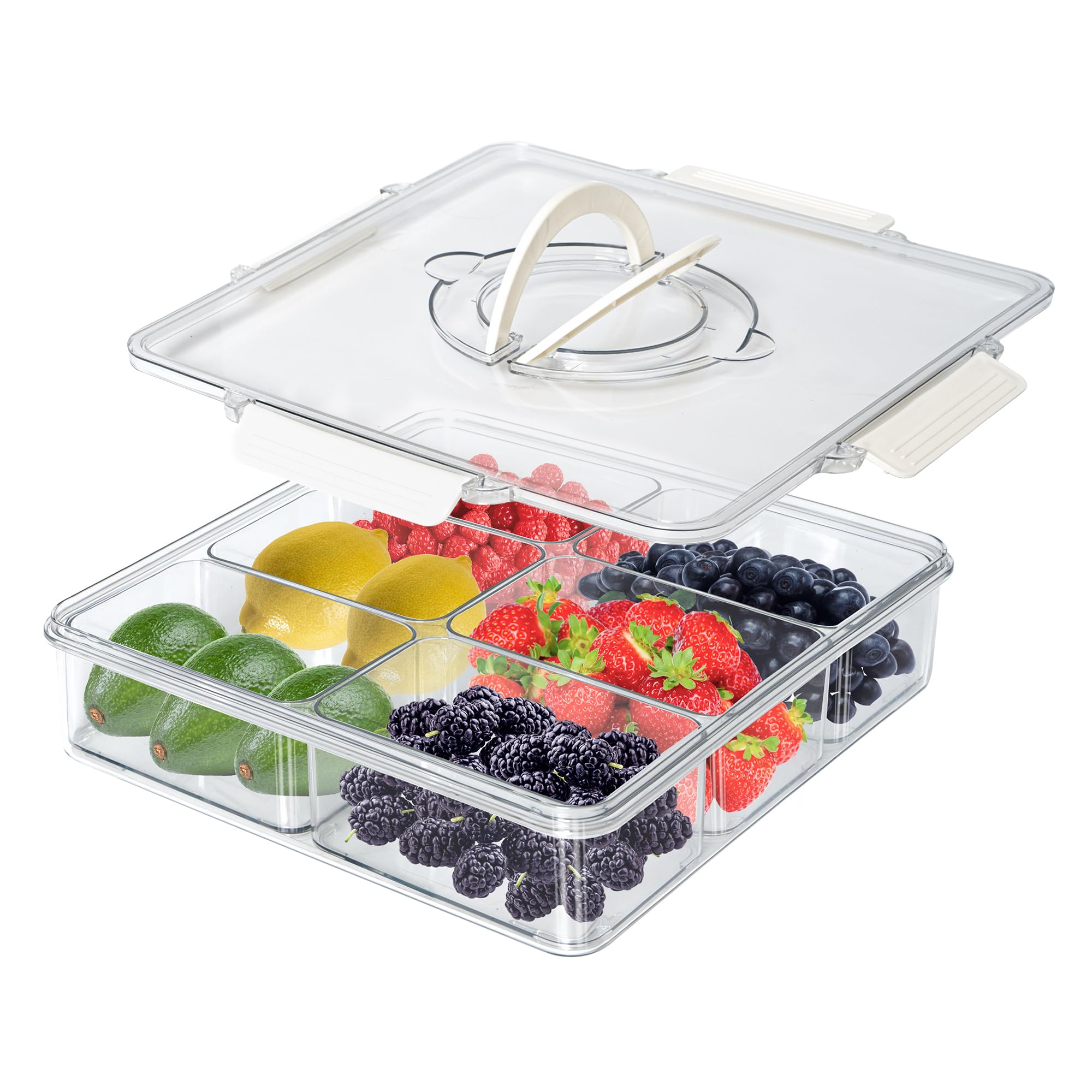 Amazon.co.jp: 12インチ 透明 仕切り ベジートレイ 蓋付き 正方形 前菜