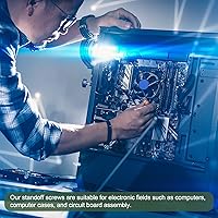 Vista 3 de YOKIVE 25 tornillos de separación M4, separadores hexagonales de nailon para PCB con alto efecto de aislamiento, mantiene la altura consistente