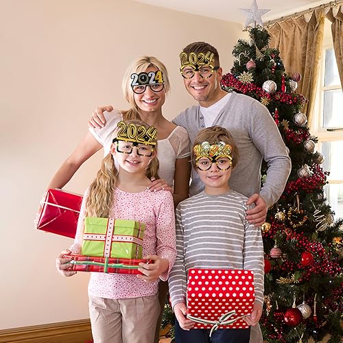 Miniatura 3 de PRETYZOOM 9 lentes de Año Nuevo 2024, regalos de fiesta, gafas de Año Nuevo, elegantes lentes de feliz año nuevo, accesorios para fotos, vestido de