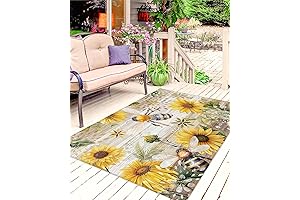 Vivid Sunflower Outdoor Rug: A Vibrant Tapestry for Outdoor Living