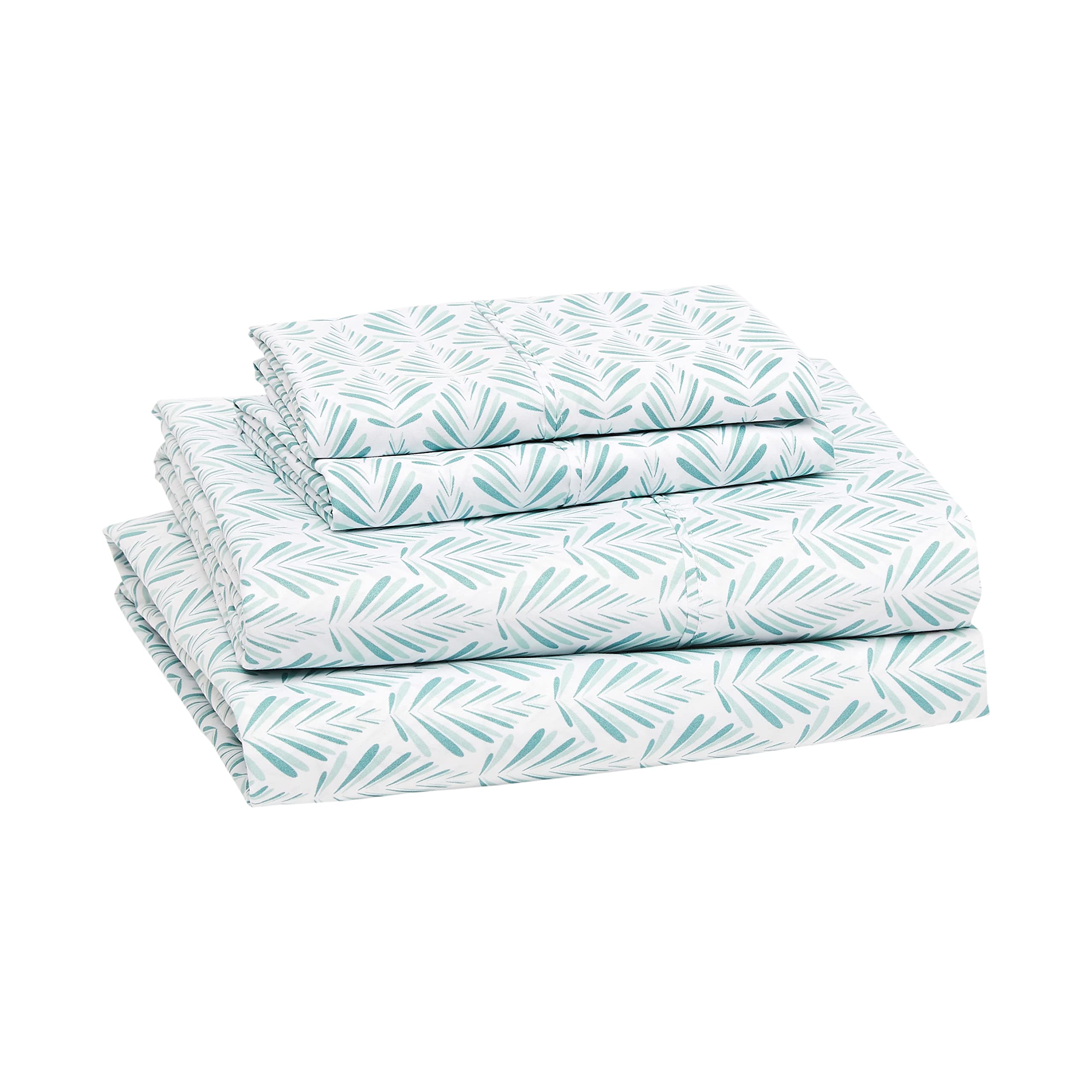 Image secondaire de Amazon Basics Parure de lit 4 pièces en microfibre, douce, facile d'entretien, drap-housse 198 x 203 cm, drap plat 274 x 259 cm,