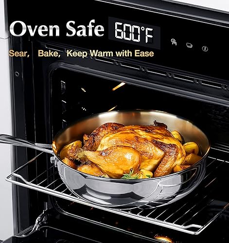 Miniatura 5 de KOCH SYSTEME CS Juego de utensilios de cocina de acero inoxidable de tres capas, 10 piezas, juego profesional de ollas y sartenes de acero Stianless