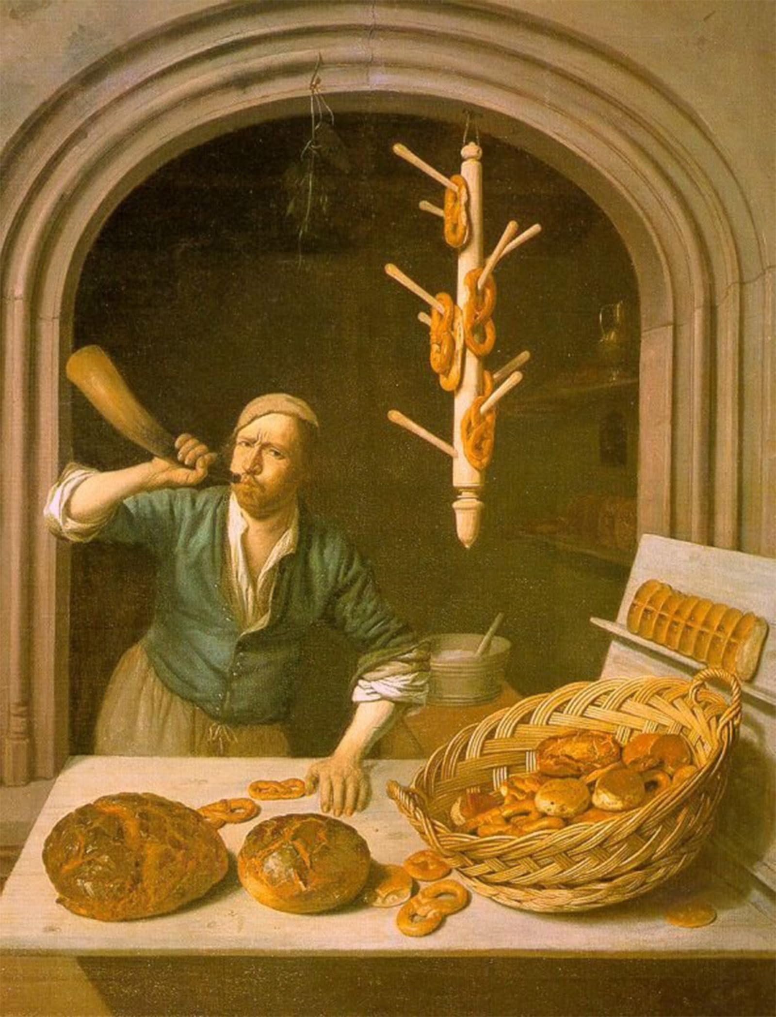 SERENDIPITP Retro Picture Poster Wall Art Pictures Painting the Baker by Job Adriaensz. Berckheyde Wall Art Canvas Print for Wall Decor 60x90cm