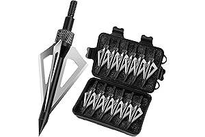 SUNYA Fixed Blade Broadheads for Arrows, 3-Blade Archery Arrowhead for Hunting