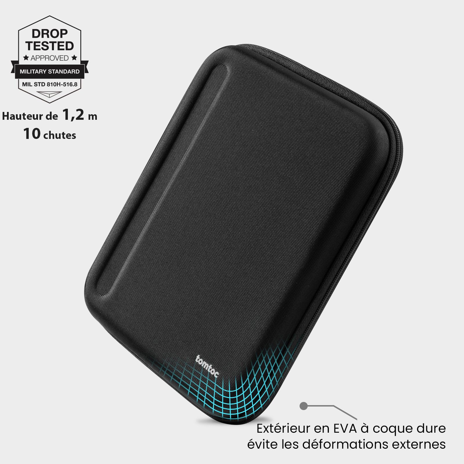 tomtoc Housse Portfolio Tablette 13 Pouces pour iPad Air M4/M3/M2 2026, iPad Pro 13 Pouces M5/M4 2025, iPad Pro 12,9", Galaxy Tab 12,4" S10+/S9+, Étui Rigide pour Magic/Smart Keyboard et Apple Pencil