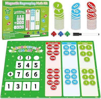 Magnetic Regrouping Math Kit Regrouping Base Ten Place Value, Addition and Dominica | Ubuy