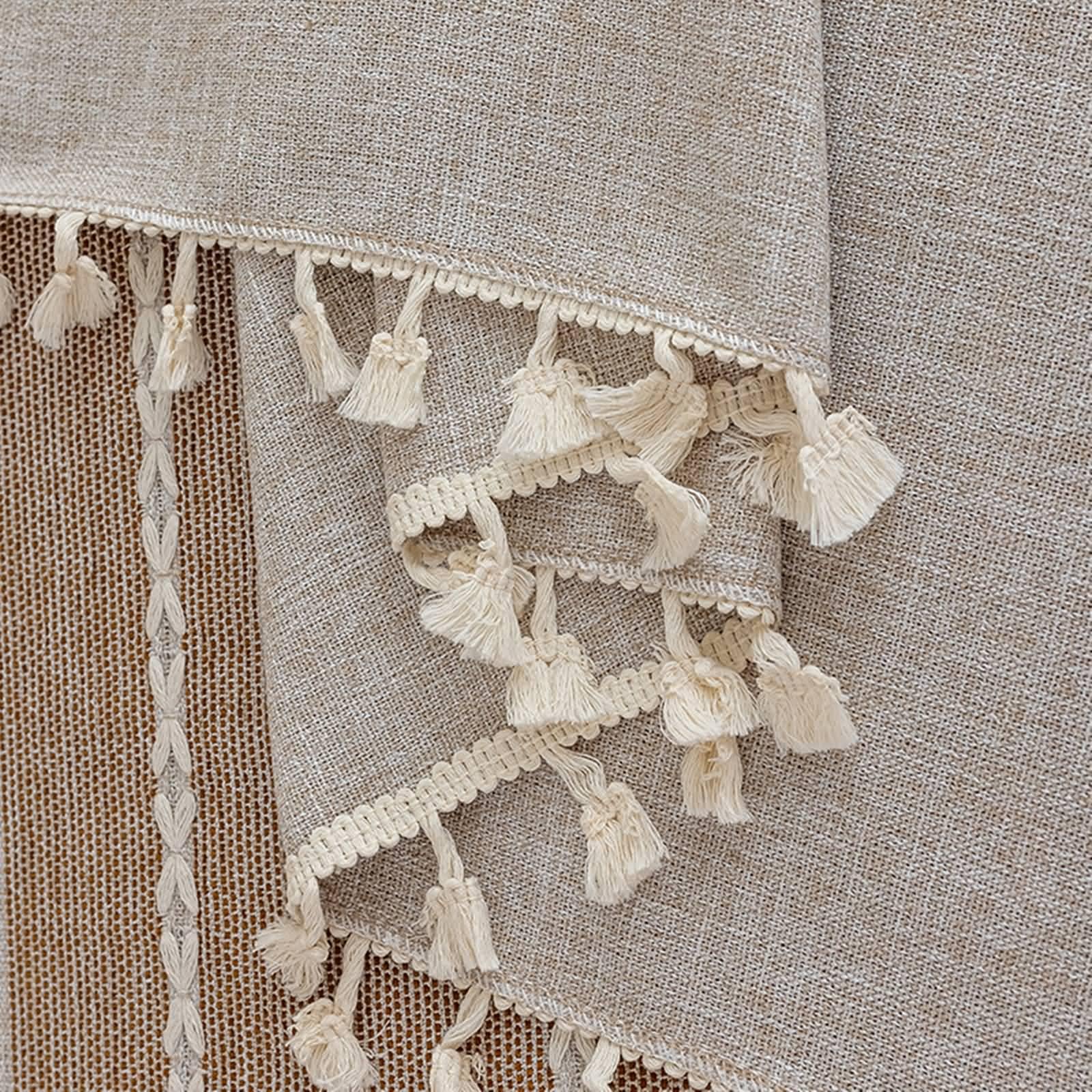 Tovaglia Antimacchia Quadrata Poliestere, Kaki Marrone, 140x140CM