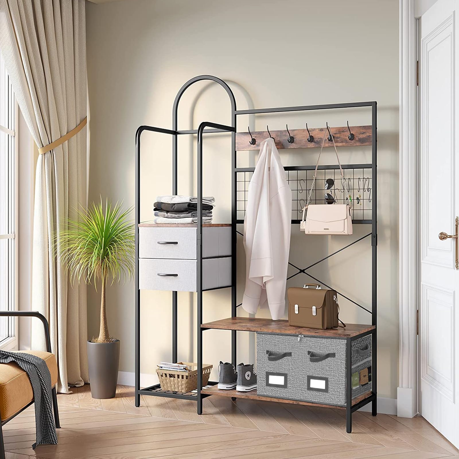 VERONLY Organizer Per Scarpe Sotto Il Letto – Set Da 2 Contenitori Per 24 Paia, Con Copertura Trasparente, Robusto E Pieghevole, Colore Grigio A Spina Di Pesce - 4