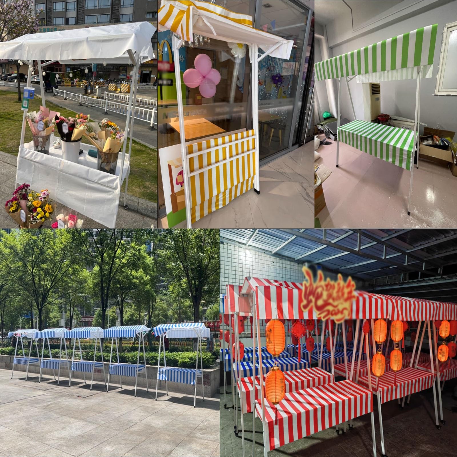 carrito de vendedor Puesto De Venta Ambulante, Carro Plegable Para Comida Callejera Para Negocios, Puesto Ambulante Con Ruedas Para Venta De Aperitivos, Actividades Escolares, Festivales(Yellow,130x60