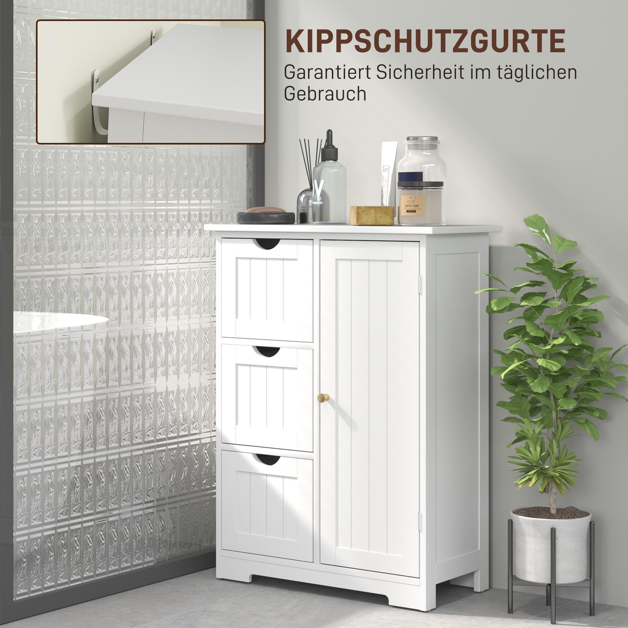 Schrank Mit 6 Fächern Freistehendes Lagerregal Mit 3 Würfeln 60 X 30 X 89 Cm Weiss
