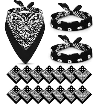 Amazon.com: YSense 14 pieces Bandanas Paisley Print Novelty