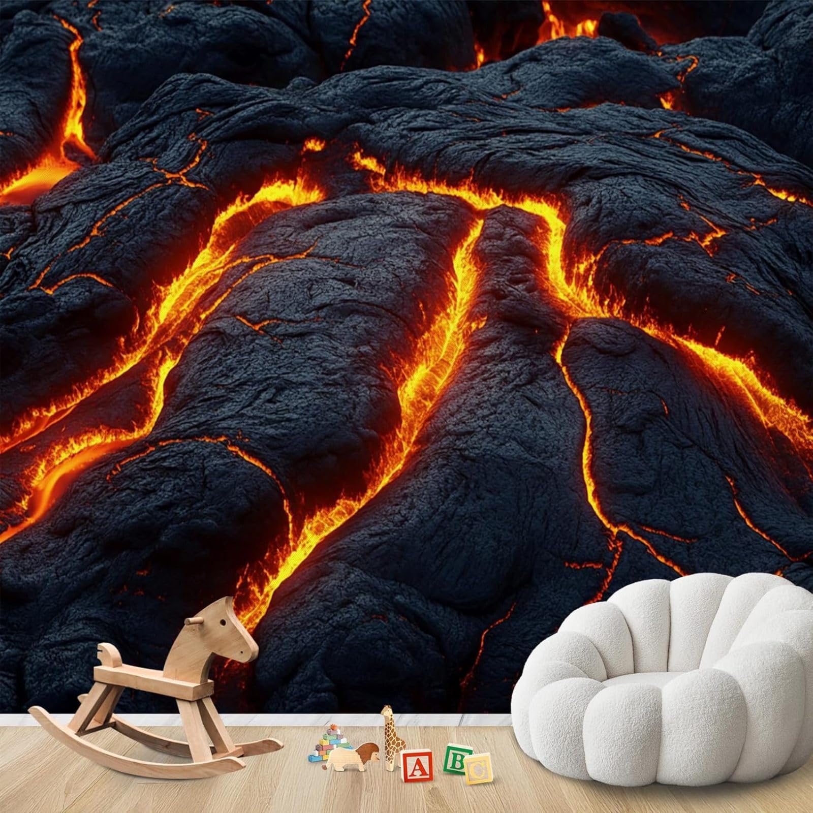 hgjdjhnf Photo Wallpaper Lava Volcanic Rock Volcanic Landscape ModernLiving Room Bedroom Children's RoomDecoration Motif Wallpaper,430cmx300cmSticker - Background- Painting - Poster