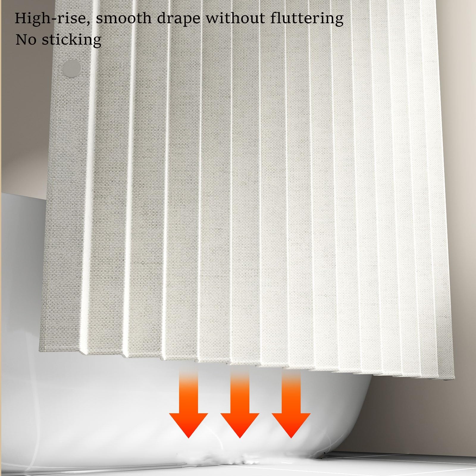 Cortina de ducha impermeable con barra telescópica, diseño plegable para separación húmeda y seca, fácil de instalar