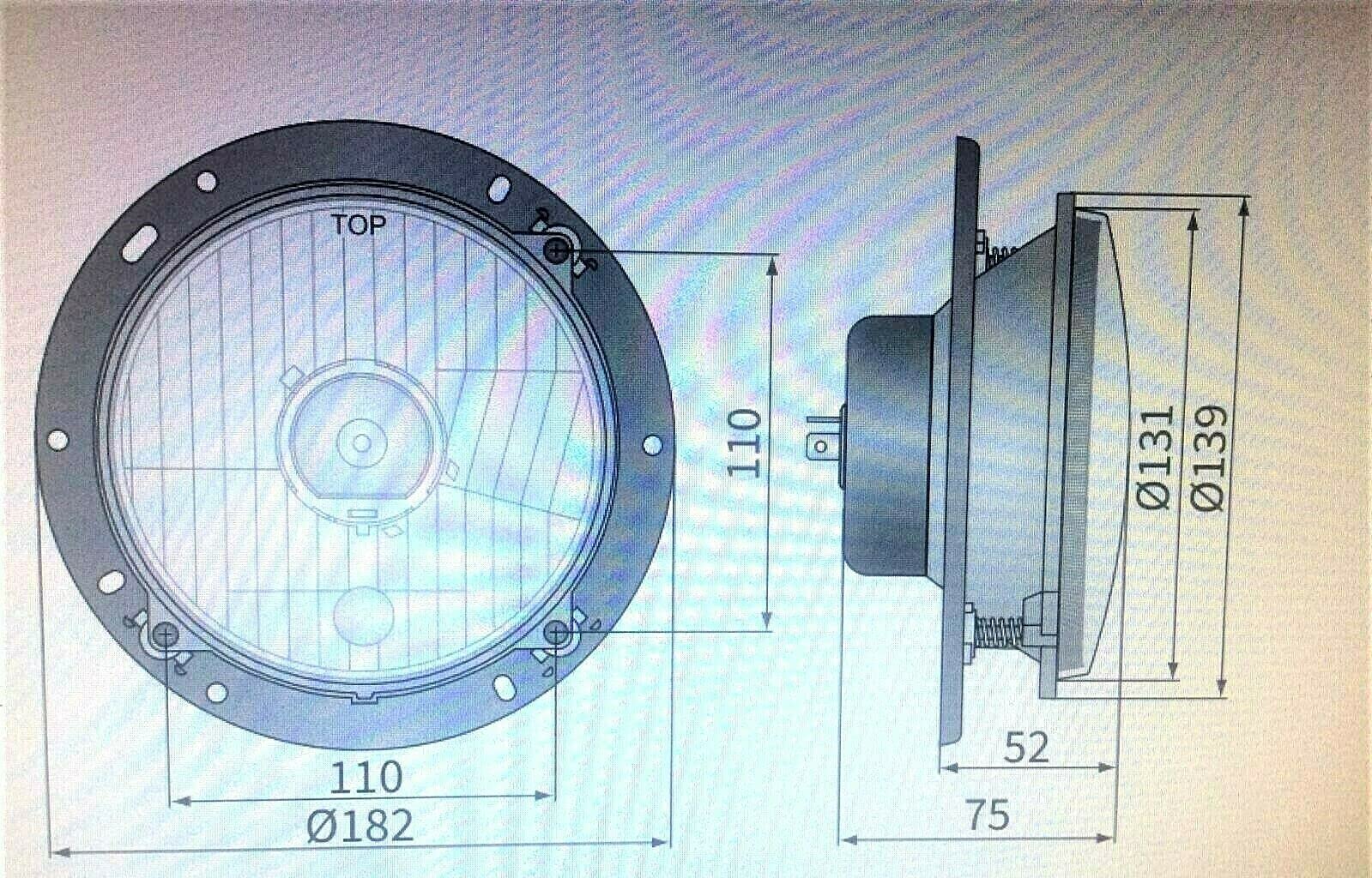 2 faros H4 redondos de posición para tractor Deutz DX, 07, Agrocompact, Agroprima, Agrostar, Agroxtra E20 con bombillas de 12 V